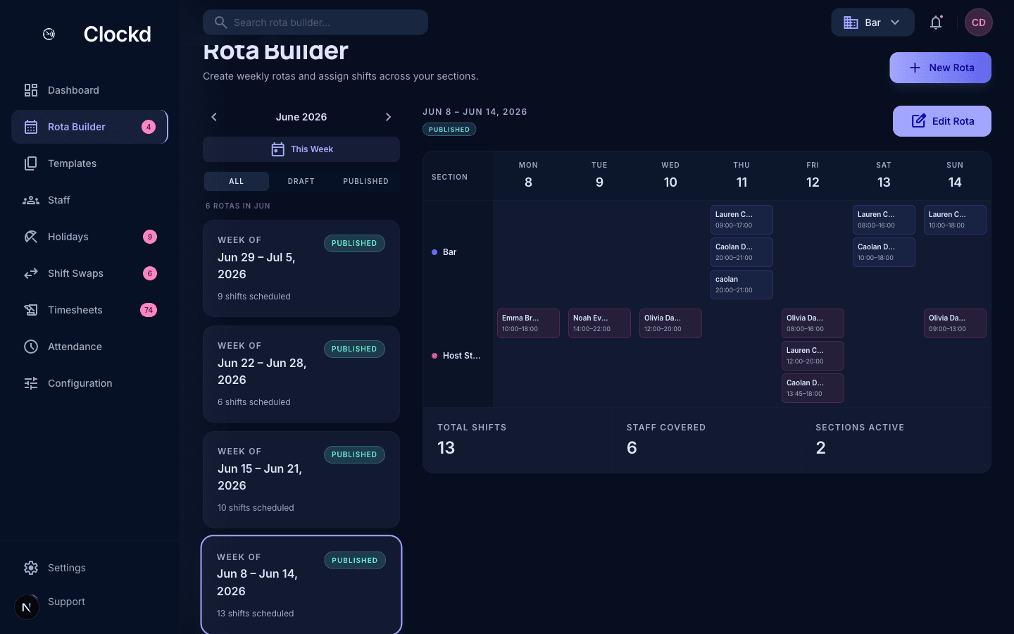 Build your rota